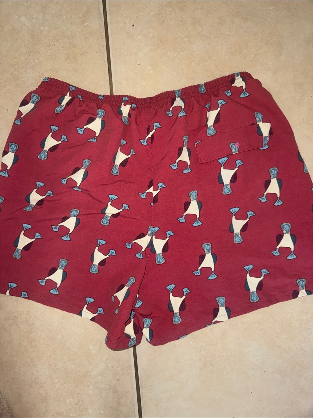 Patagonia • Men’s Baggies 5” Swim Shorts Star Pink Boobie Bird Print Size Large - Picture 13 of 14